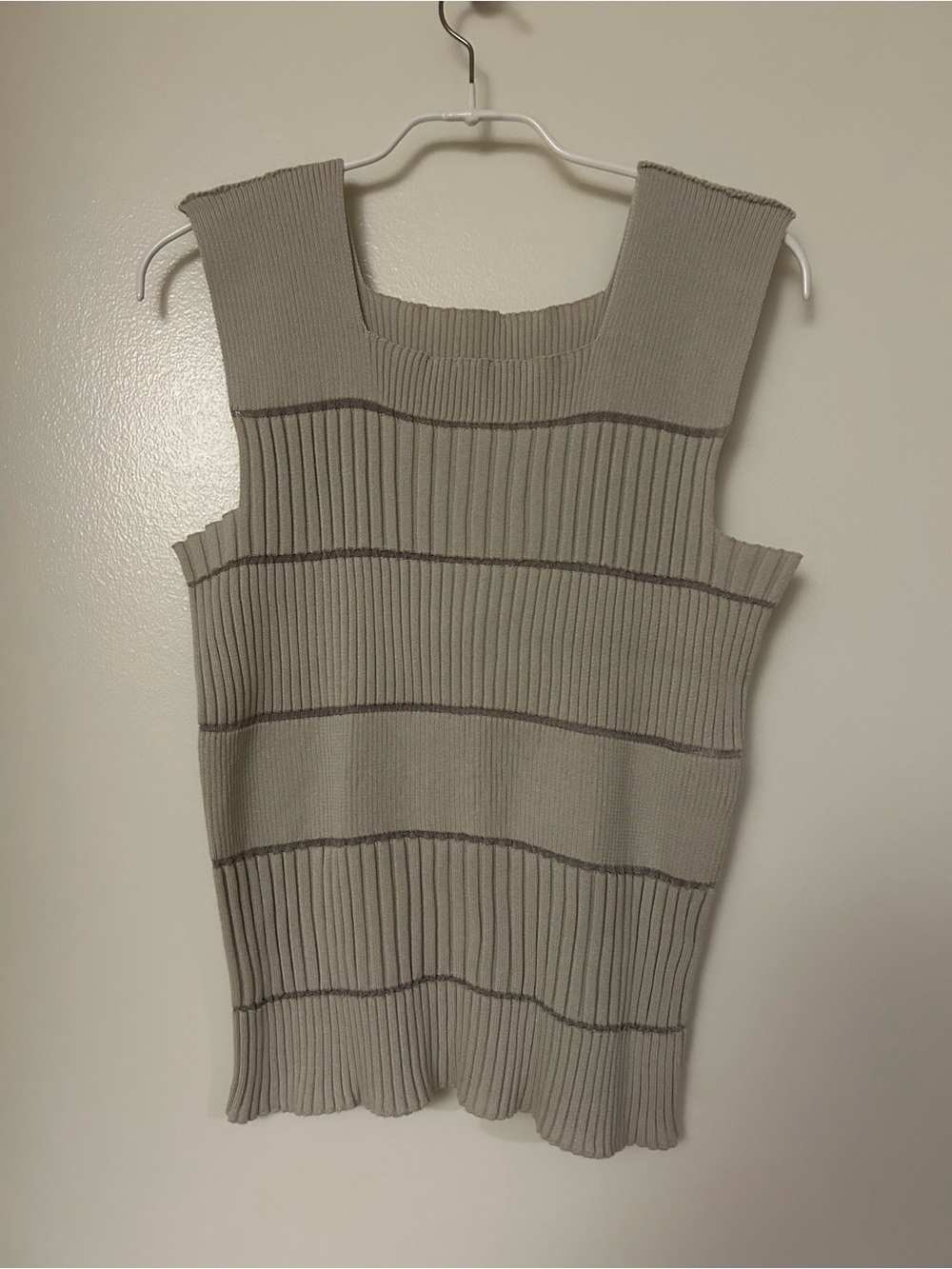 Issey Miyake Column Knit Top Grey